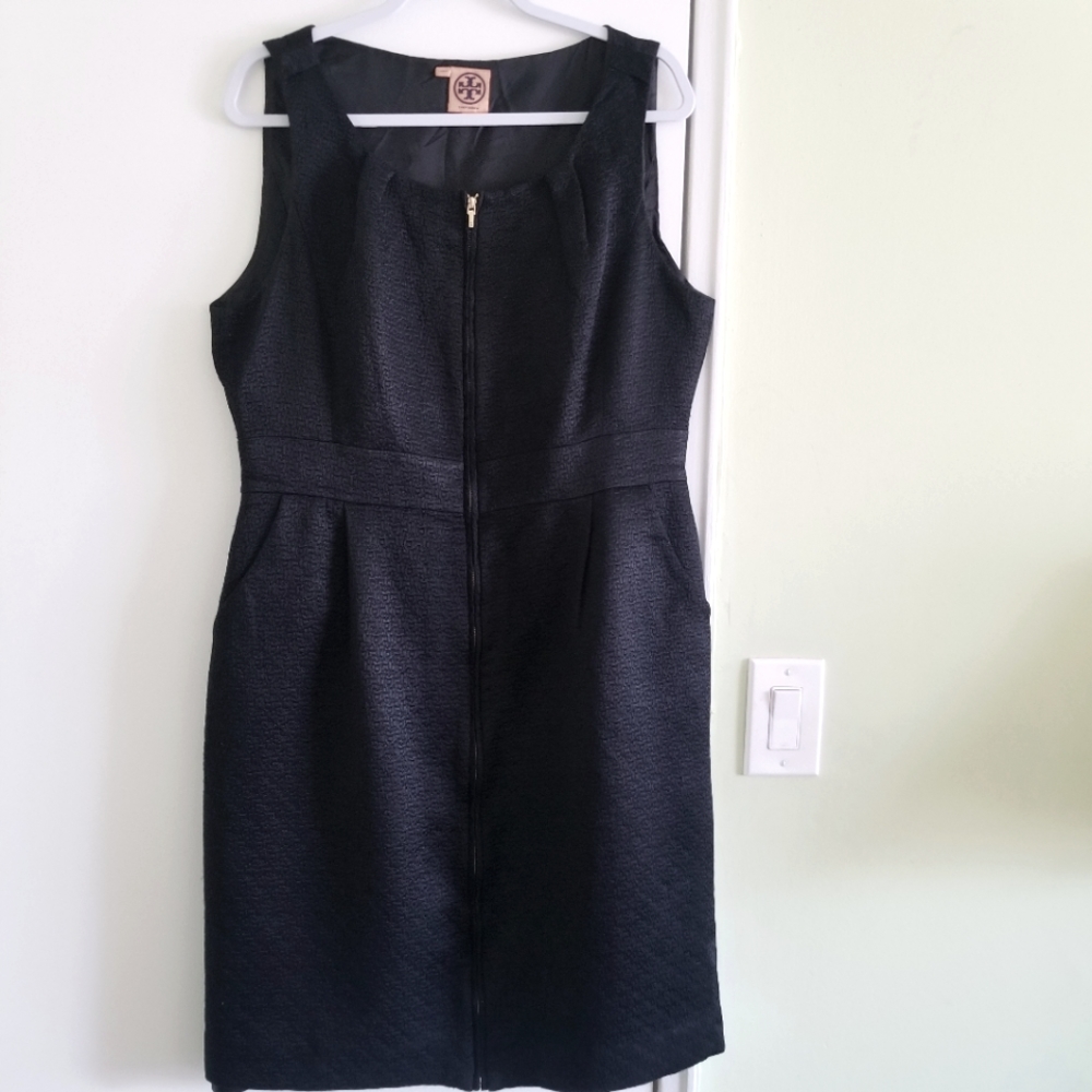 Tory Burch Black Zip Front Dress Size 14